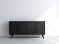 Mueble recibidor efecto madera 160 x 40 x 78 cm - negro - diseño con 4 puertas