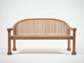 Bancos de jardín de madera 150 x 60 x 92 cm - madera natural - respaldo curvo con reposabrazos