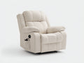 Sillones reclinables tapizados en piel sintética 102x94x104 cm - crema - con control lateral para salón