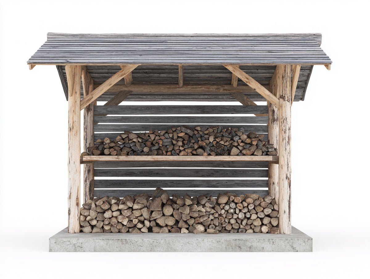 Leñero de jardín de madera 220x90x210 cm - madera envejecida-gris - tejado inclinado para exterior